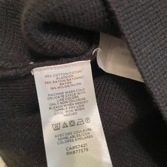 Ann Taylor black moto style sweater size L NWT. - Picture 5 of 5